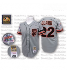 Mens Mitchell and Ness San Francisco Giants 22 Will Clark Authentic Grey Throwback MLB Jersey Mens Mitchell and Ness San Francisco Giants 22 Will Clark Authentic Grey Throwback MLB Jersey