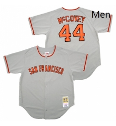 Mens Mitchell and Ness San Francisco Giants 44 Willie McCovey Authentic Grey Throwback MLB Jersey Mens Mitchell and Ness San Francisco Giants 44 Willie McCovey Authentic Grey Throwback MLB Jersey