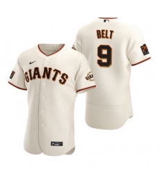 Men's San Francisco Giants #9 Brandon Belt 2020 Baseball Cream Jersey Men's San Francisco Giants #9 Brandon Belt 2020 Baseball Cream Jersey