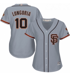 Womens Majestic San Francisco Giants 10 Evan Longoria Replica Grey Road 2 Cool Base MLB Jersey Womens Majestic San Francisco Giants 10 Evan Longoria Replica Grey Road 2 Cool Base MLB Jersey