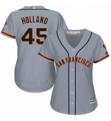 Womens Majestic San Francisco Giants 45 Derek Holland Replica Grey Road Cool Base MLB Jersey Womens Majestic San Francisco Giants 45 Derek Holland Replica Grey Road Cool Base MLB Jersey