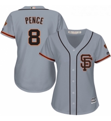 Womens Majestic San Francisco Giants 8 Hunter Pence Authentic Grey Road 2 Cool Base MLB Jersey Womens Majestic San Francisco Giants 8 Hunter Pence Authentic Grey Road 2 Cool Base MLB Jersey