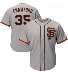 Youth Majestic San Francisco Giants 35 Brandon Crawford Replica Grey Road 2 Cool Base MLB Jersey Youth Majestic San Francisco Giants 35 Brandon Crawford Replica Grey Road 2 Cool Base MLB Jersey