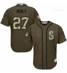 Mens Majestic Seattle Mariners 27 Ryon Healy Replica Green Salute to Service MLB Jersey Mens Majestic Seattle Mariners 27 Ryon Healy Replica Green Salute to Service MLB Jersey