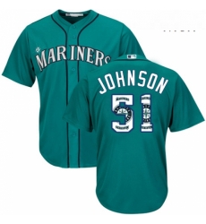 Mens Majestic Seattle Mariners 51 Randy Johnson Authentic Teal Green Team Logo Fashion Cool Base MLB Jersey Mens Majestic Seattle Mariners 51 Randy Johnson Authentic Teal Green Team Logo Fashion Cool Base MLB Jersey