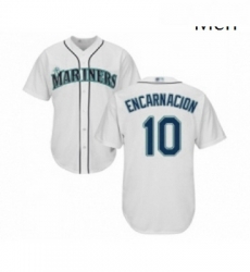 Mens Seattle Mariners 10 Edwin Encarnacion Replica White Home Cool Base Baseball Jersey Mens Seattle Mariners 10 Edwin Encarnacion Replica White Home Cool Base Baseball Jersey