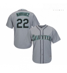 Mens Seattle Mariners 22 Omar Narvaez Replica Grey Road Cool Base Baseball Jersey Mens Seattle Mariners 22 Omar Narvaez Replica Grey Road Cool Base Baseball Jersey