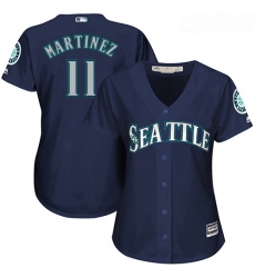 Mariners #11 Edgar Martinez Navy Blue Alternate Women Stitched Baseball Jersey Mariners #11 Edgar Martinez Navy Blue Alternate Women Stitched Baseball Jersey