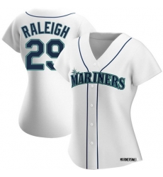 Women Seattle Mariners 29 Cal Raleigh white Authentic Alternate Jerseys Women Seattle Mariners 29 Cal Raleigh white Authentic Alternate Jerseys