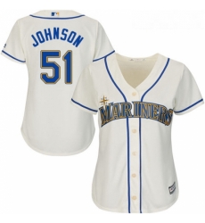 Womens Majestic Seattle Mariners 51 Randy Johnson Replica Cream Alternate Cool Base MLB Jersey Womens Majestic Seattle Mariners 51 Randy Johnson Replica Cream Alternate Cool Base MLB Jersey