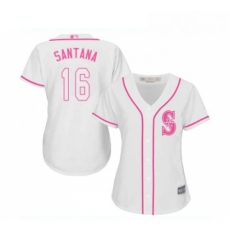 Womens Seattle Mariners 16 Domingo Santana Replica White Fashion Cool Base Baseball Jersey Womens Seattle Mariners 16 Domingo Santana Replica White Fashion Cool Base Baseball Jersey