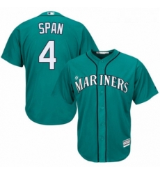 Youth Majestic Seattle Mariners 4 Denard Span Replica Teal Green Alternate Cool Base MLB Jersey Youth Majestic Seattle Mariners 4 Denard Span Replica Teal Green Alternate Cool Base MLB Jersey