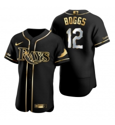 Men Tampa Bay Rays 12 Wade Boggs Black Gold 2020 Nike Flexbase Jersey Men Tampa Bay Rays 12 Wade Boggs Black Gold 2020 Nike Flexbase Jersey