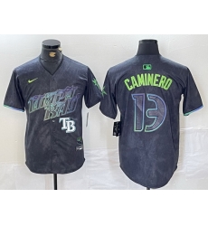 Men Tampa Bay Rays 13 Junior Caminero Charcoal 2024 City Connect Limited Stitched jerseys 4 Men Tampa Bay Rays 13 Junior Caminero Charcoal 2024 City Connect Limited Stitched jerseys 4