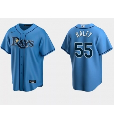 Men Tampa Bay Rays 55 Luke Raley Light Blue Cool Base Stitched Baseball Jersey Men Tampa Bay Rays 55 Luke Raley Light Blue Cool Base Stitched Baseball Jersey
