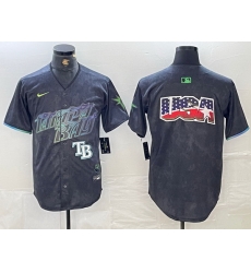 Men Tampa Bay Rays Team Big Logo Charcoal 2024 City Connect Limited Stitched Baseball JerseyS Men Tampa Bay Rays Team Big Logo Charcoal 2024 City Connect Limited Stitched Baseball JerseyS
