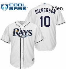Mens Majestic Tampa Bay Rays 10 Corey Dickerson Replica White Home Cool Base MLB Jersey Mens Majestic Tampa Bay Rays 10 Corey Dickerson Replica White Home Cool Base MLB Jersey