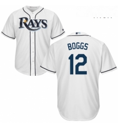 Mens Majestic Tampa Bay Rays 12 Wade Boggs Replica White Home Cool Base MLB Jersey Mens Majestic Tampa Bay Rays 12 Wade Boggs Replica White Home Cool Base MLB Jersey