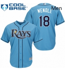 Mens Majestic Tampa Bay Rays 18 Joey Wendle Replica Light Blue Alternate 2 Cool Base MLB Jersey Mens Majestic Tampa Bay Rays 18 Joey Wendle Replica Light Blue Alternate 2 Cool Base MLB Jersey