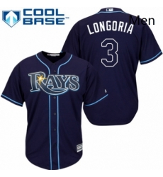 Mens Majestic Tampa Bay Rays 3 Evan Longoria Replica Navy Blue Alternate Cool Base MLB Jersey Mens Majestic Tampa Bay Rays 3 Evan Longoria Replica Navy Blue Alternate Cool Base MLB Jersey