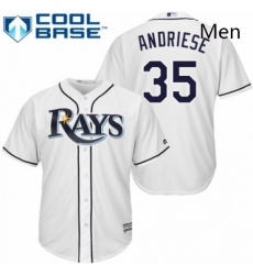 Mens Majestic Tampa Bay Rays 35 Matt Andriese Replica White Home Cool Base MLB Jersey Mens Majestic Tampa Bay Rays 35 Matt Andriese Replica White Home Cool Base MLB Jersey