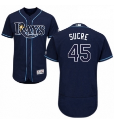 Mens Majestic Tampa Bay Rays 45 Jesus Sucre Navy Blue Alternate Flex Base Authentic Collection MLB Jersey Mens Majestic Tampa Bay Rays 45 Jesus Sucre Navy Blue Alternate Flex Base Authentic Collection MLB Jersey