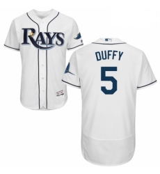 Mens Majestic Tampa Bay Rays 5 Matt Duffy White Flexbase Authentic Collection MLB Jersey Mens Majestic Tampa Bay Rays 5 Matt Duffy White Flexbase Authentic Collection MLB Jersey