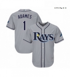 Mens Tampa Bay Rays 1 Willy Adames Replica Grey Road Cool Base Baseball Jersey Mens Tampa Bay Rays 1 Willy Adames Replica Grey Road Cool Base Baseball Jersey