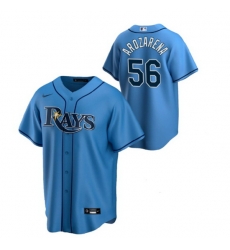 Men's Tampa Bay Rays #56 Randy Arozarena Blue Cool Base Stitched Baseball Jersey Men's Tampa Bay Rays #56 Randy Arozarena Blue Cool Base Stitched Baseball Jersey