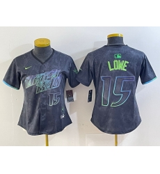 Women Tampa Bay Rays 15 Josh Lowe Charcoal 2024 City Connect Limited Stitched Baseball Jersey 4 Women Tampa Bay Rays 15 Josh Lowe Charcoal 2024 City Connect Limited Stitched Baseball Jersey 4