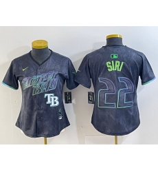Women Tampa Bay Rays 22 Jose Siri Charcoal 2024 City Connect Limited Stitched Baseball Jersey Women Tampa Bay Rays 22 Jose Siri Charcoal 2024 City Connect Limited Stitched Baseball Jersey