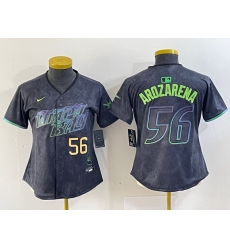 Women Tampa Bay Rays 56 Randy Arozarena Charcoal 2024 City Connect Limited Stitched Baseball Jersey Women Tampa Bay Rays 56 Randy Arozarena Charcoal 2024 City Connect Limited Stitched Baseball Jersey