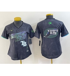 Women Tampa Bay Rays Team Big Logo Charcoal 2024 City Connect Limited Stitched Baseball JerseyS 1 Women Tampa Bay Rays Team Big Logo Charcoal 2024 City Connect Limited Stitched Baseball JerseyS 1