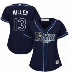Womens Majestic Tampa Bay Rays 13 Brad Miller Authentic Navy Blue Alternate Cool Base MLB Jersey Womens Majestic Tampa Bay Rays 13 Brad Miller Authentic Navy Blue Alternate Cool Base MLB Jersey