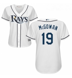 Womens Majestic Tampa Bay Rays 19 Dustin McGowan Authentic White Home Cool Base MLB Jersey Womens Majestic Tampa Bay Rays 19 Dustin McGowan Authentic White Home Cool Base MLB Jersey