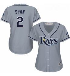 Womens Majestic Tampa Bay Rays 2 Denard Span Authentic Grey Road Cool Base MLB Jersey Womens Majestic Tampa Bay Rays 2 Denard Span Authentic Grey Road Cool Base MLB Jersey