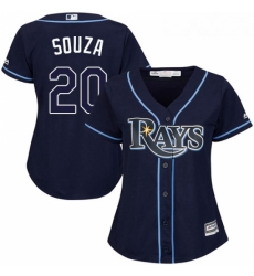 Womens Majestic Tampa Bay Rays 20 Steven Souza Authentic Navy Blue Alternate Cool Base MLB Jersey Womens Majestic Tampa Bay Rays 20 Steven Souza Authentic Navy Blue Alternate Cool Base MLB Jersey