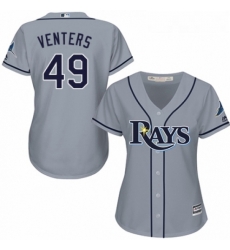 Womens Majestic Tampa Bay Rays 49 Jonny Venters Replica Grey Road Cool Base MLB Jersey Womens Majestic Tampa Bay Rays 49 Jonny Venters Replica Grey Road Cool Base MLB Jersey