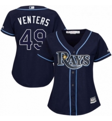 Womens Majestic Tampa Bay Rays 49 Jonny Venters Replica Navy Blue Alternate Cool Base MLB Jersey Womens Majestic Tampa Bay Rays 49 Jonny Venters Replica Navy Blue Alternate Cool Base MLB Jersey