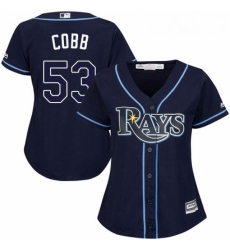 Womens Majestic Tampa Bay Rays 53 Alex Cobb Authentic Navy Blue Alternate Cool Base MLB Jersey Womens Majestic Tampa Bay Rays 53 Alex Cobb Authentic Navy Blue Alternate Cool Base MLB Jersey