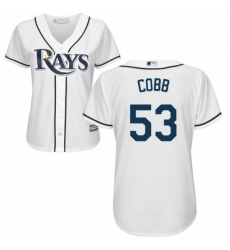 Womens Majestic Tampa Bay Rays 53 Alex Cobb Replica White Home Cool Base MLB Jersey Womens Majestic Tampa Bay Rays 53 Alex Cobb Replica White Home Cool Base MLB Jersey