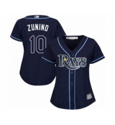 Women's Tampa Bay Rays #10 Mike Zunino Authentic Navy Blue Alternate Cool Base Baseball Player Jersey Women's Tampa Bay Rays #10 Mike Zunino Authentic Navy Blue Alternate Cool Base Baseball Player Jersey