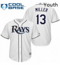 Youth Majestic Tampa Bay Rays 13 Brad Miller Authentic White Home Cool Base MLB Jersey Youth Majestic Tampa Bay Rays 13 Brad Miller Authentic White Home Cool Base MLB Jersey