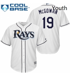 Youth Majestic Tampa Bay Rays 19 Dustin McGowan Replica White Home Cool Base MLB Jersey Youth Majestic Tampa Bay Rays 19 Dustin McGowan Replica White Home Cool Base MLB Jersey