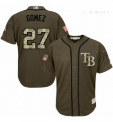 Youth Majestic Tampa Bay Rays 27 Carlos Gomez Authentic Green Salute to Service MLB Jersey Youth Majestic Tampa Bay Rays 27 Carlos Gomez Authentic Green Salute to Service MLB Jersey