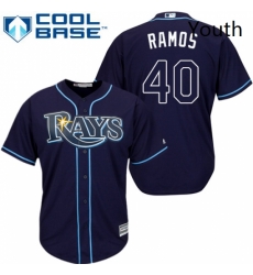 Youth Majestic Tampa Bay Rays 40 Wilson Ramos Authentic Navy Blue Alternate Cool Base MLB Jersey Youth Majestic Tampa Bay Rays 40 Wilson Ramos Authentic Navy Blue Alternate Cool Base MLB Jersey