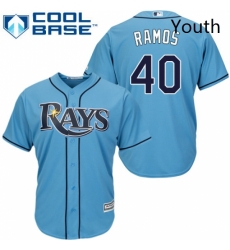 Youth Majestic Tampa Bay Rays 40 Wilson Ramos Replica Light Blue Alternate 2 Cool Base MLB Jersey Youth Majestic Tampa Bay Rays 40 Wilson Ramos Replica Light Blue Alternate 2 Cool Base MLB Jersey
