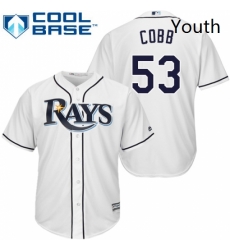 Youth Majestic Tampa Bay Rays 53 Alex Cobb Authentic White Home Cool Base MLB Jersey Youth Majestic Tampa Bay Rays 53 Alex Cobb Authentic White Home Cool Base MLB Jersey