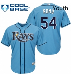 Youth Majestic Tampa Bay Rays 54 Sergio Romo Replica Light Blue Alternate 2 Cool Base MLB Jersey Youth Majestic Tampa Bay Rays 54 Sergio Romo Replica Light Blue Alternate 2 Cool Base MLB Jersey