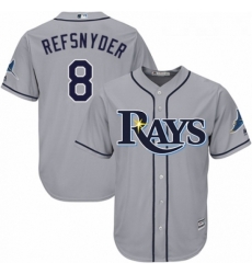 Youth Majestic Tampa Bay Rays 8 Rob Refsnyder Replica Grey Road Cool Base MLB Jersey Youth Majestic Tampa Bay Rays 8 Rob Refsnyder Replica Grey Road Cool Base MLB Jersey